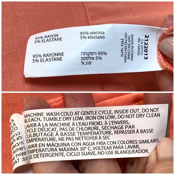 DEX - NWT - L Sz MEDIUM Structured-Bodice Knit Midi Dress in Peach Coral. LOVELY - Picture 11 of 14